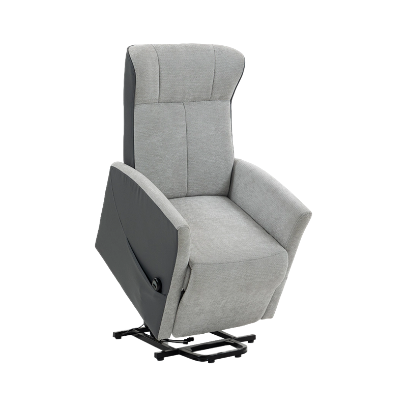 Modern One Seat Electric Power Lift Leather Recliner Chair with Cushion Back and Padded Arms Metal Frame